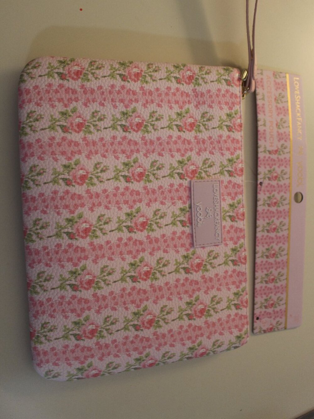 LoveShackFancy x Yoobi Pink Floral Accessory Pouch NWT SKUA